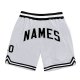 Men's Custom White Black-Red Authentic Throwback Basketball Shorts