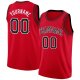 Men's Custom Red Black-White Round Neck Rib-Knit Basketball Jersey