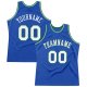 Men's Custom Blue White-Kelly Green Authentic Throwback Basketball Jersey